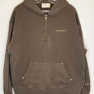 YoungLA Brown Half-Zip Hoodie